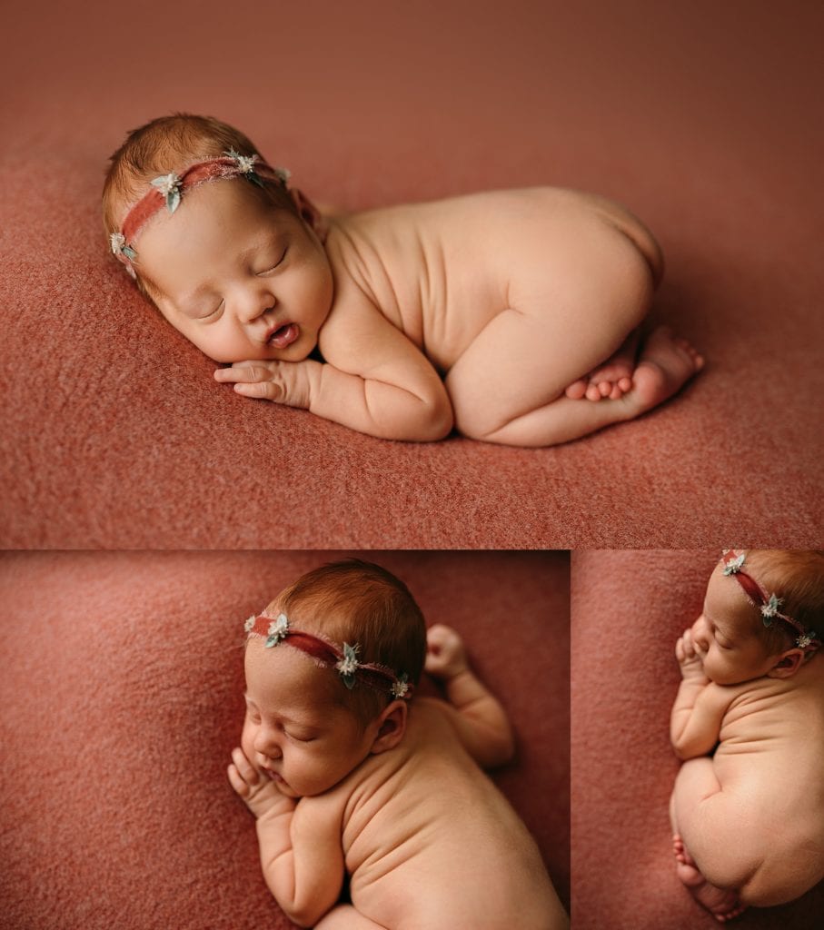 newborn girl bum-up pose in Clearwater, Florida